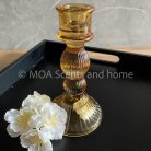 kandelaar recht glas amber