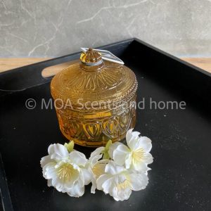 Glazen potje, amber (groot)