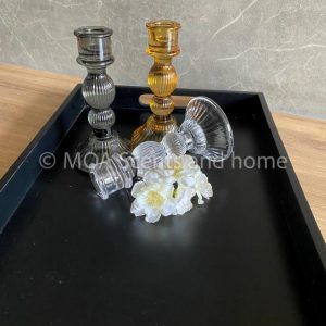Kandelaar glas, blank, smokey, amber