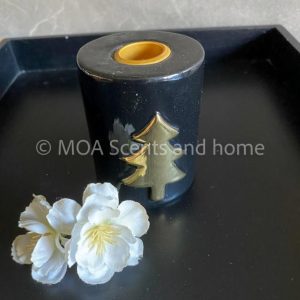 Kandelaar zwart met gouden kerstboom