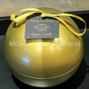 kerstbal geurkaars goud