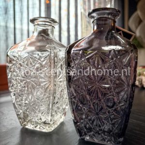 Vaas/waterfles wit, zwart
