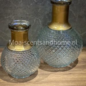 Vaas bol, transparant met gouden rand