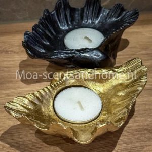 Waxinelichtje houder, goud zwart