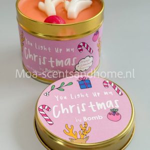 BC Geurkaars in blik "You light up my Christmas"