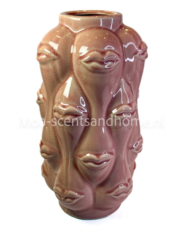 Vaas lippen rose m Vaas lippen rose m