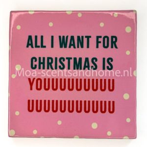 Tegeltje "All i want for Christmas is youuu"