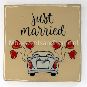 Tegeltje "Just married"